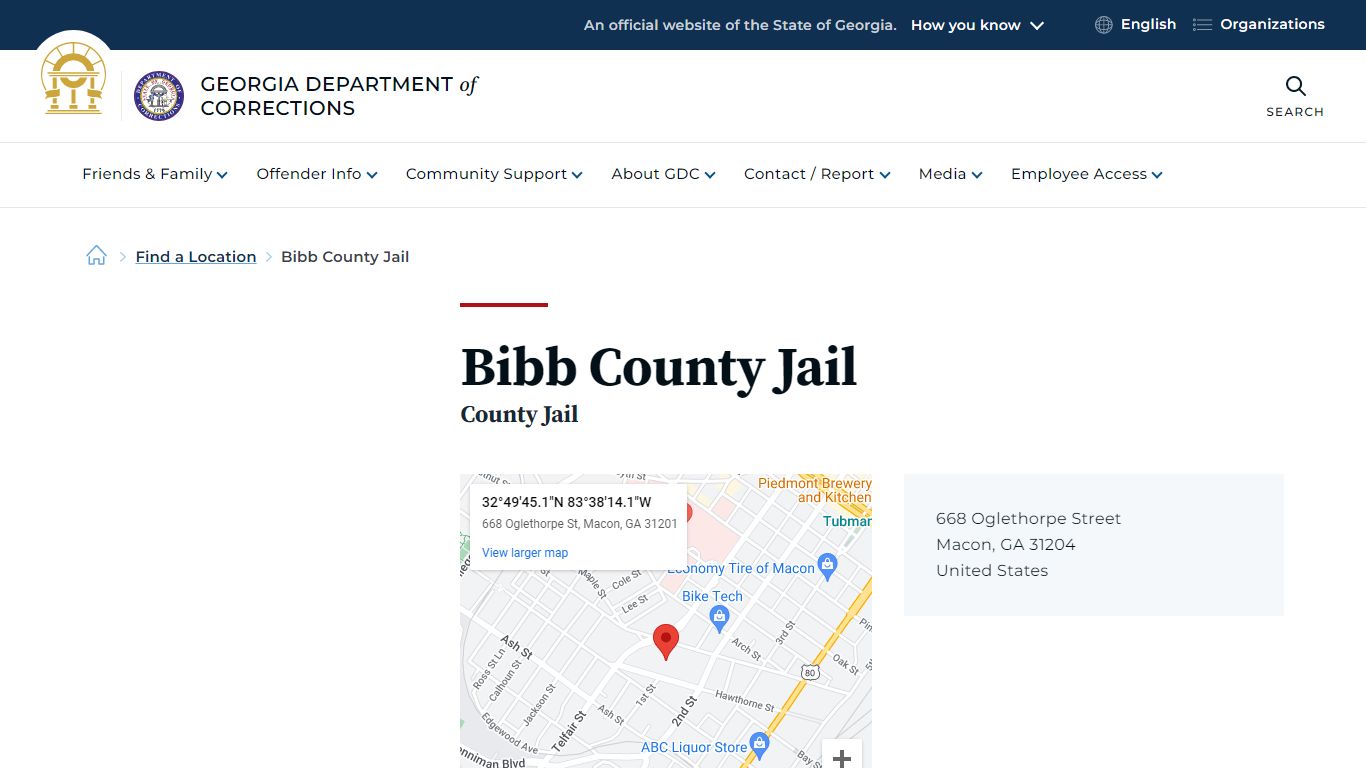 Bibb County Jail | Georgia Department of Corrections